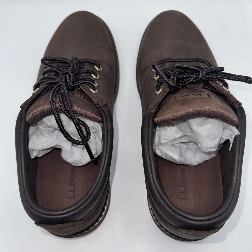 L.L. Bean Stonington Oxford Dress Shoes Round Plain Toe Deepest Brown Men's 10 M